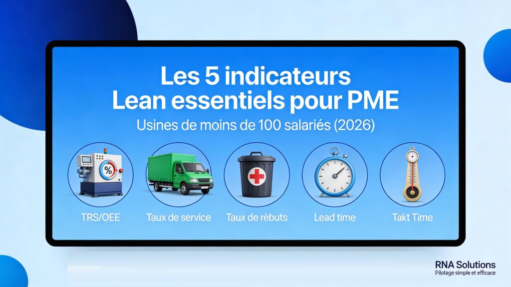 Les 5 indicateurs Lean à suivre absolument dans une usine de moins de 100 salariés (2026)